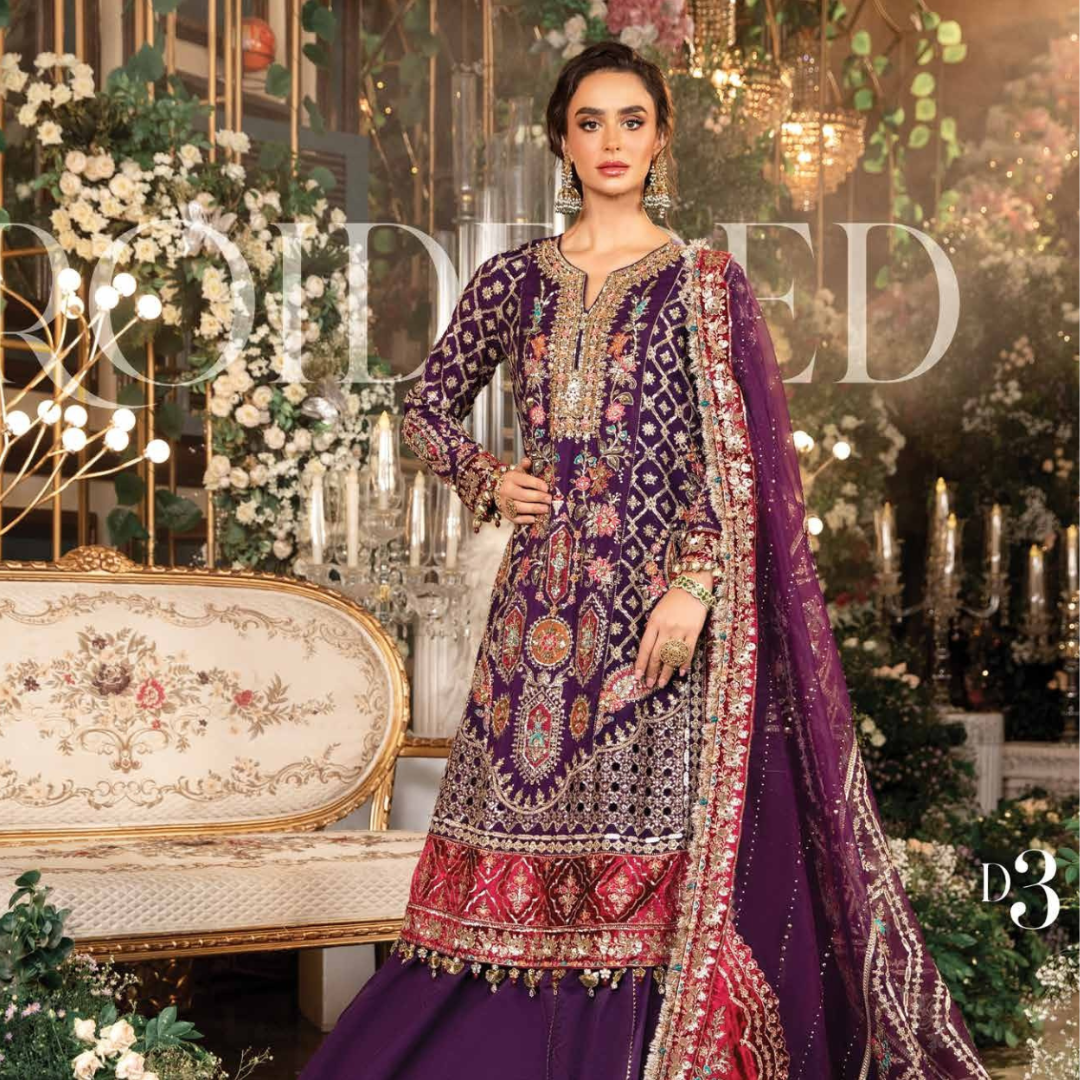 Maria B Formal (3 PC Unstitched Embroidered Organza suit)