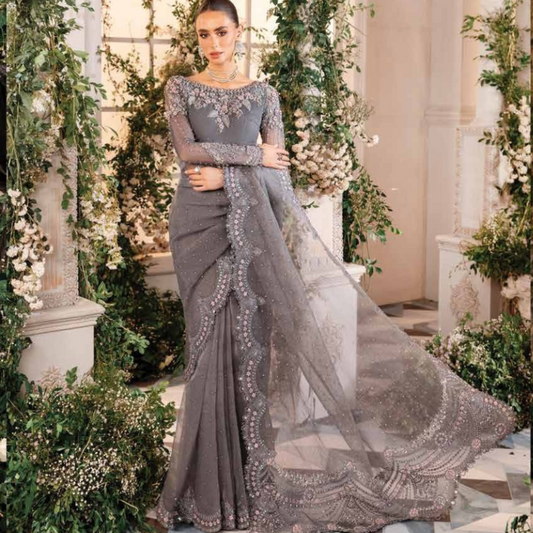 Maria B Formal (3 PC Unstitched Embroidered Organza Suit)